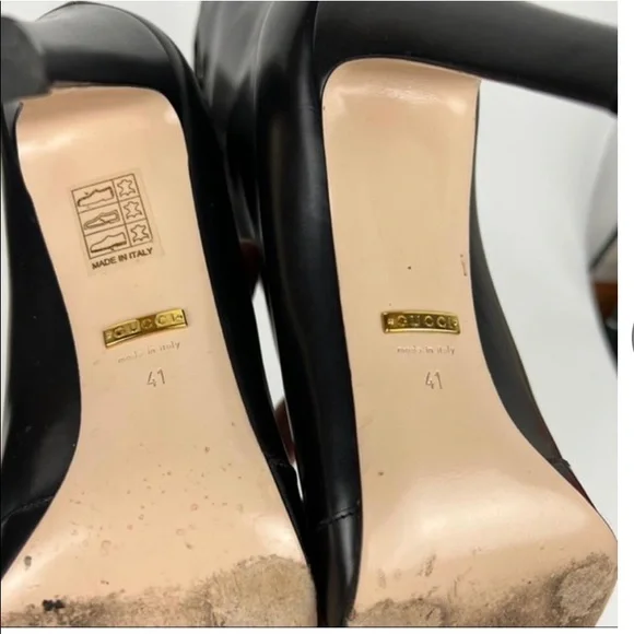 Black Gucci 2021 leather caged heeled damir lattice boots - Picture 7 of 7